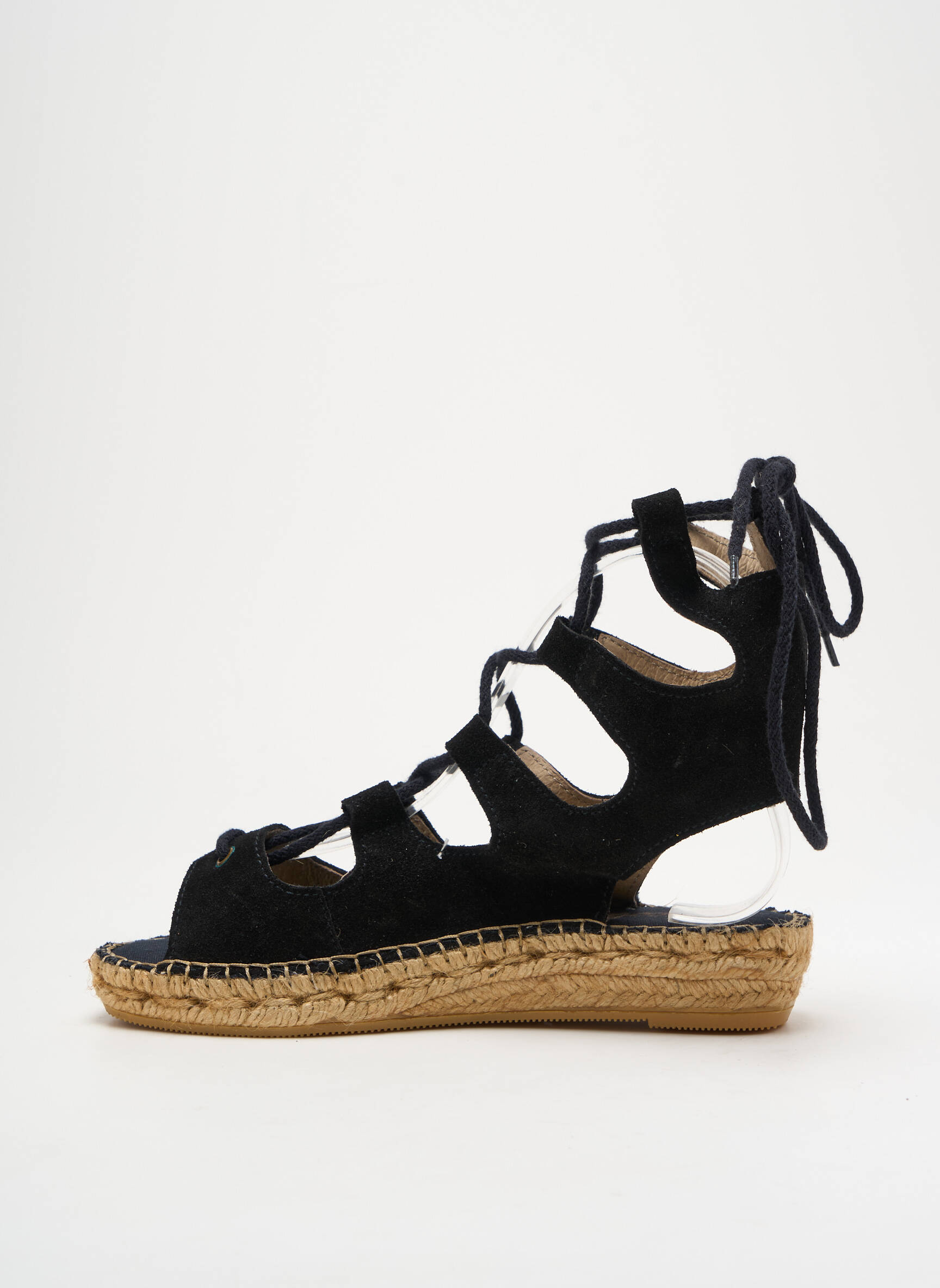 Espadrilės šnervių uždarymas plokščias kulnas iki 3 cm juodas NICOLE moteris