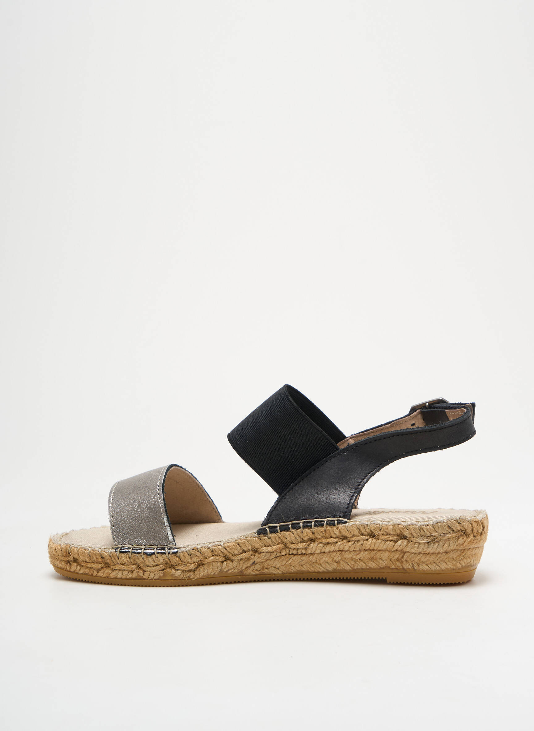 Espadrilės satino audinys plokščias kulnas iki 3 cm sidabrinė NICOLE moteris
