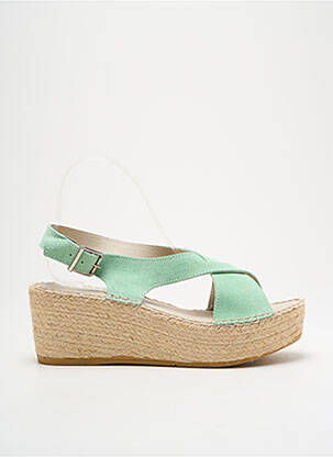 Espadrilės nubuko audinys kulnas nuo 4 iki 6 cm žalias NICOLE moteris