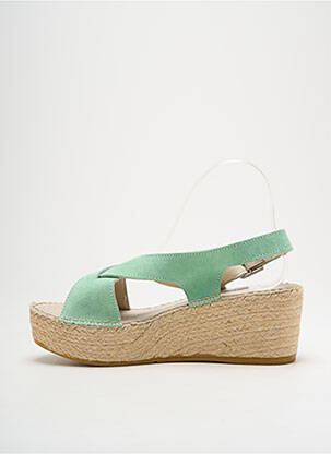 Espadrilės nubuko audinys kulnas nuo 4 iki 6 cm žalias NICOLE moteris