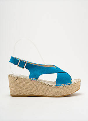 Espadrilės nubuko audinys kulnas nuo 4 iki 6 cm mėlyna NICOLE moteris