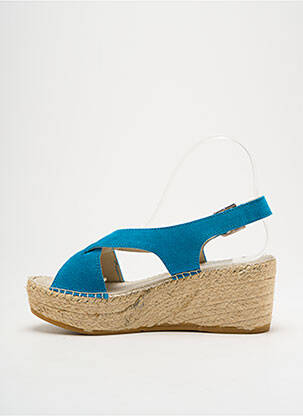 Espadrilės nubuko audinys kulnas nuo 4 iki 6 cm mėlyna NICOLE moteris