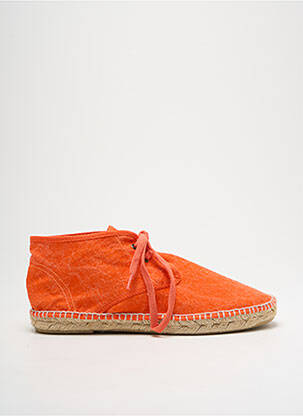 Espadrilės šnervių uždarymas plokščias kulnas iki 3 cm oranžinė NICOLE moteris