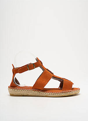 Espadrilės nubuko audinys plokščias kulnas iki 3 cm oranžinė NICOLE moteris