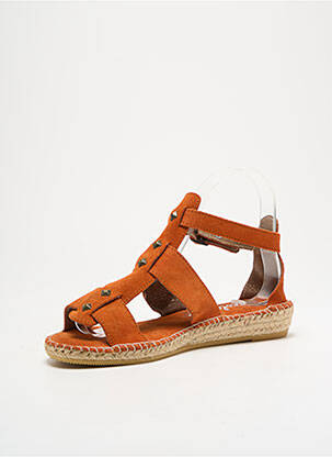 Espadrilės nubuko audinys plokščias kulnas iki 3 cm oranžinė NICOLE moteris