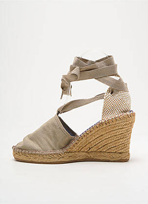 Espadrilės šnervių uždarymas kulnas nuo 7 iki 9 cm bežinis NICOLE moteris