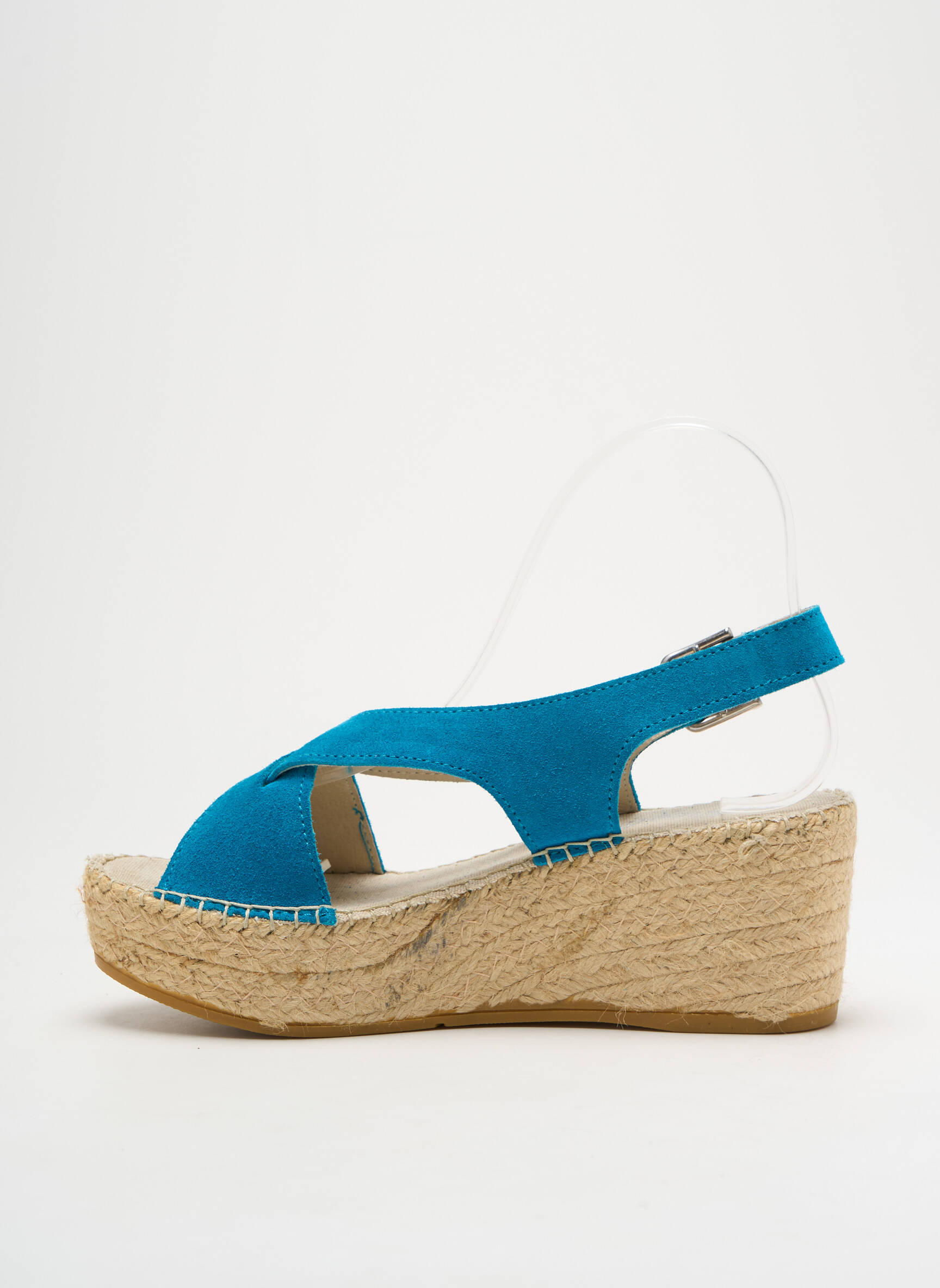 Espadrilės nubuko audinys kulnas nuo 4 iki 6 cm mėlyna NICOLE moteris