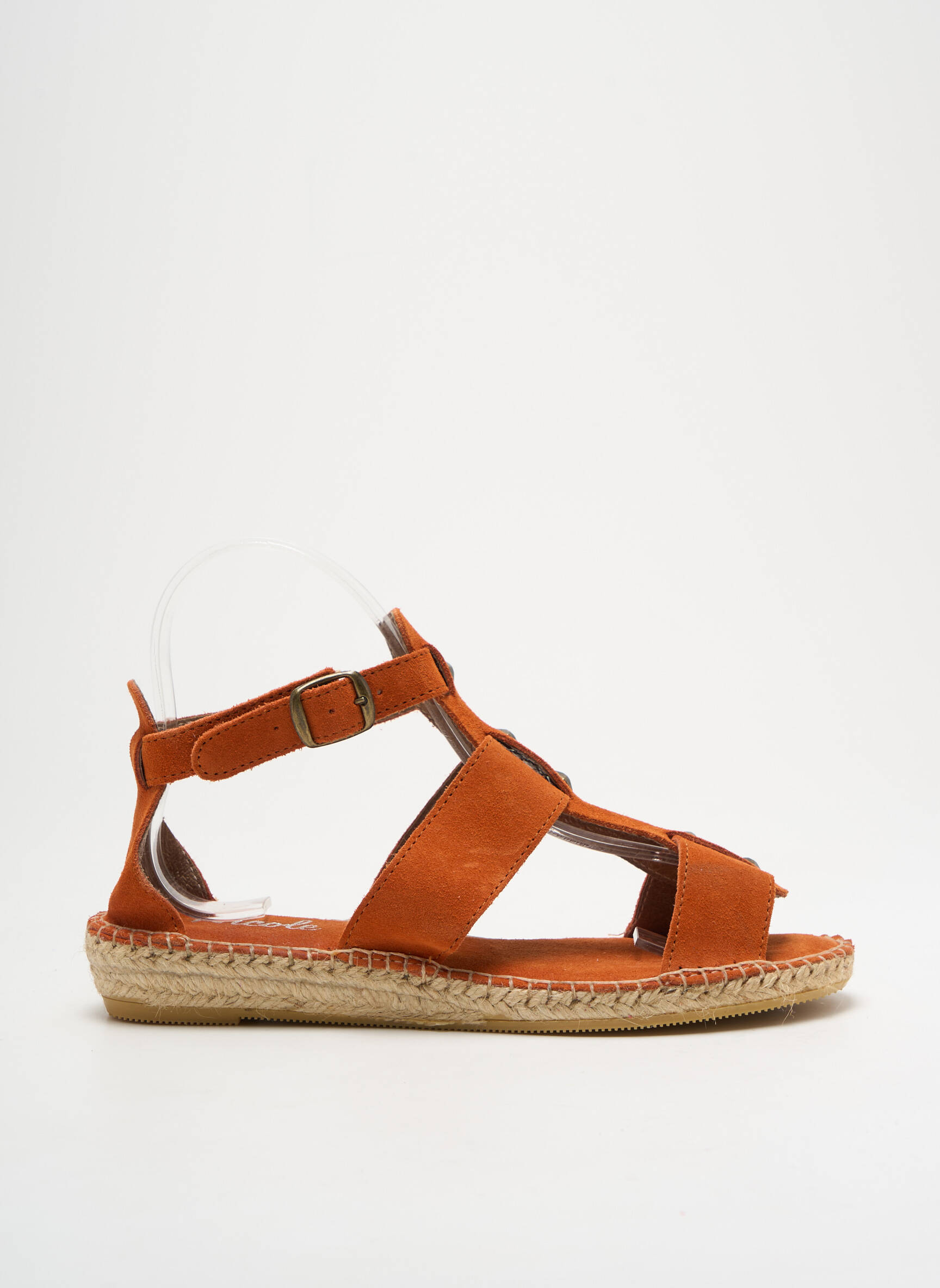 Espadrilės nubuko audinys plokščias kulnas iki 3 cm oranžinė NICOLE moteris