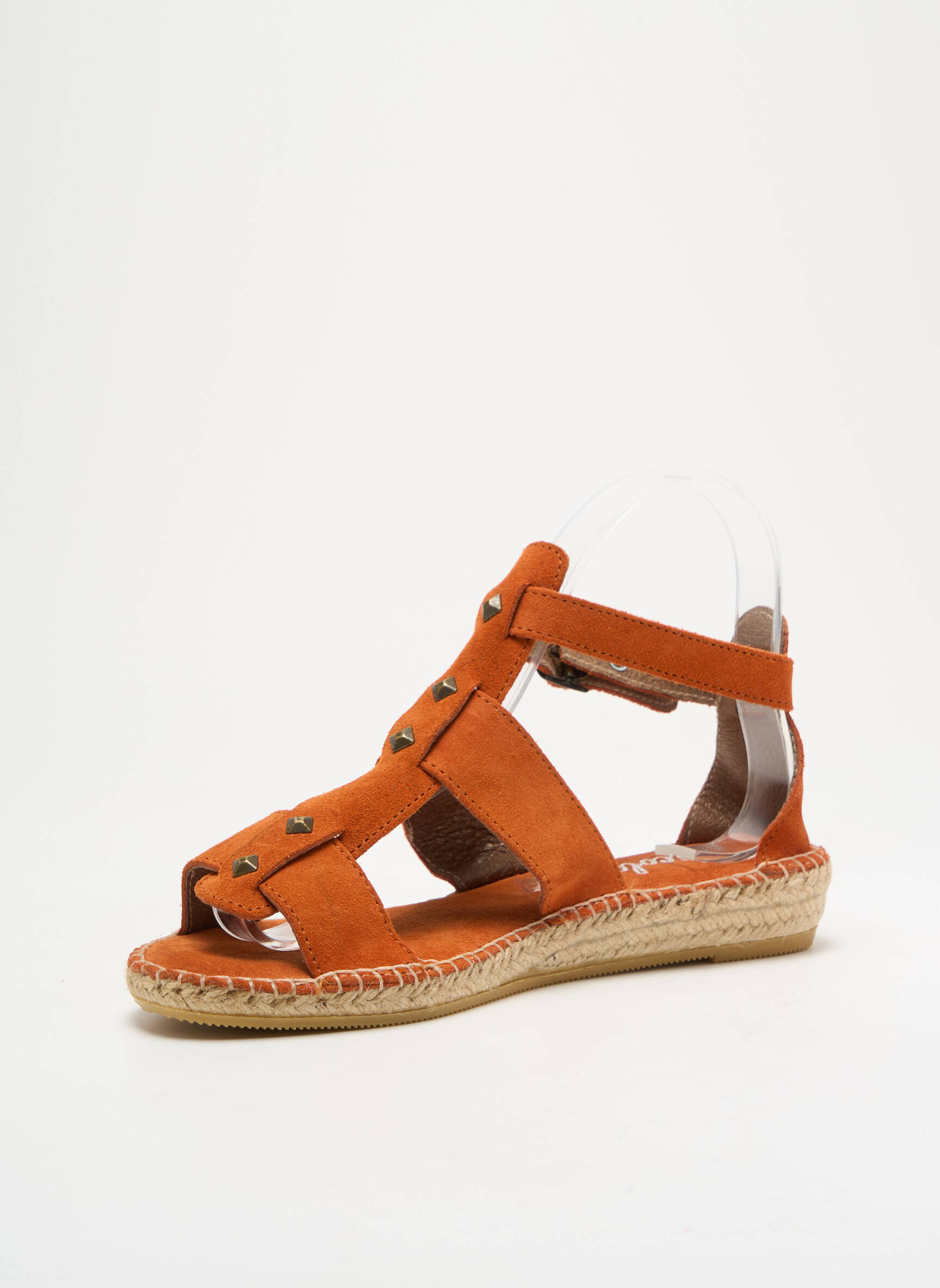 Espadrilės nubuko audinys plokščias kulnas iki 3 cm oranžinė NICOLE moteris