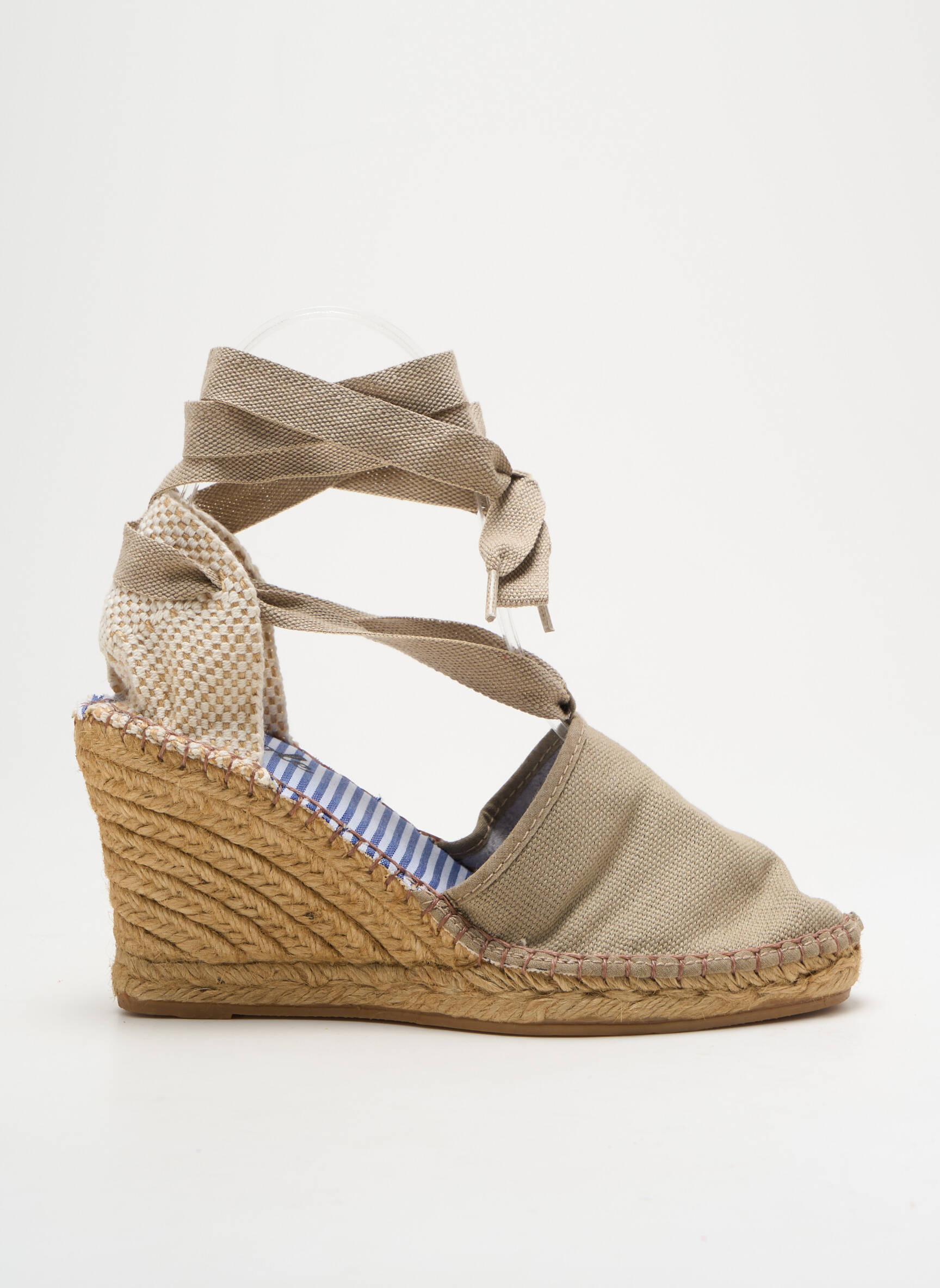 Espadrilės šnervių uždarymas kulnas nuo 7 iki 9 cm bežinis NICOLE moteris