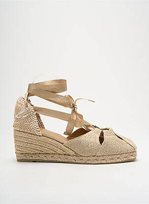 Espadrilės satino audinys kulnas nuo 4 iki 6 cm auksas CASTANER moteris