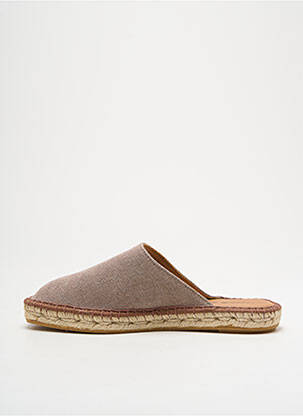 Espadrilės apvalus mygtukas plokščias kulnas iki 3 cm rudas L'ESPADRILLE DE NICOLE moteris