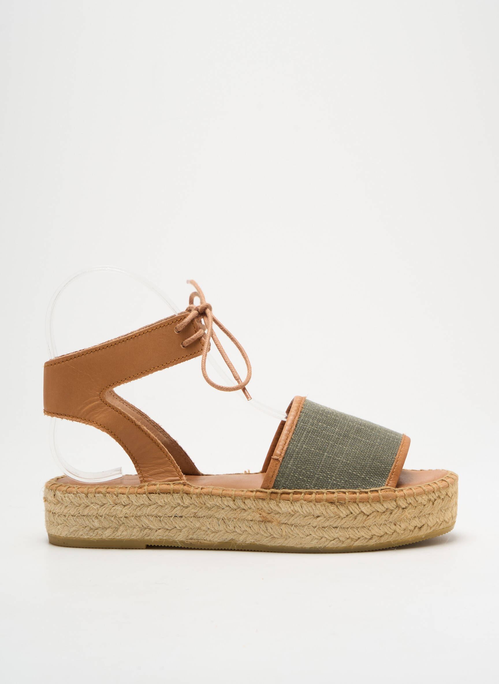 Espadrilės šnervių uždarymas kulnas nuo 4 iki 6 cm žalias L'ESPADRILLE DE NICOLE moteris