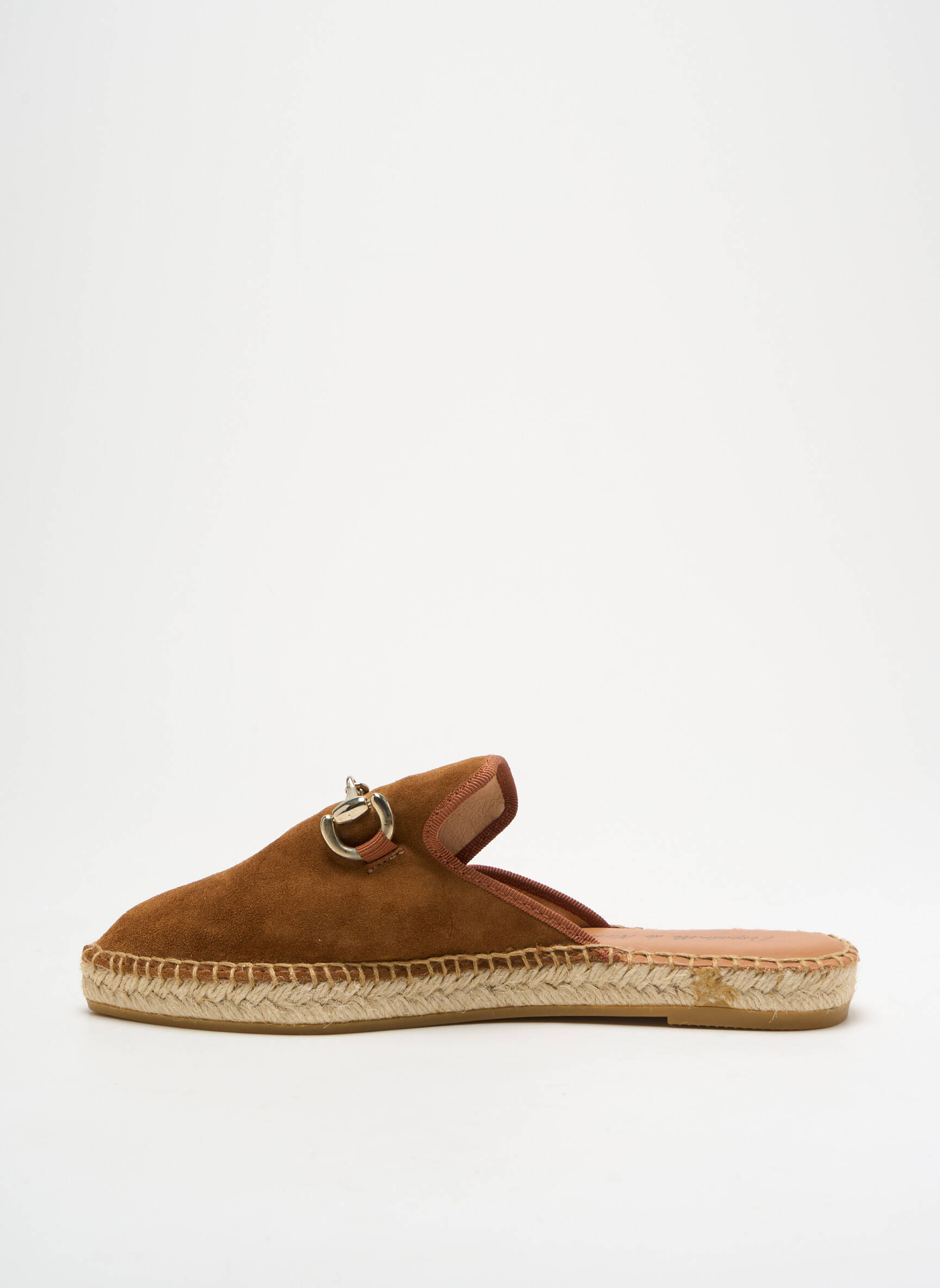 Espadrilės nubuko audinys plokščias kulnas iki 3 cm rudas L'ESPADRILLE DE NICOLE moteris