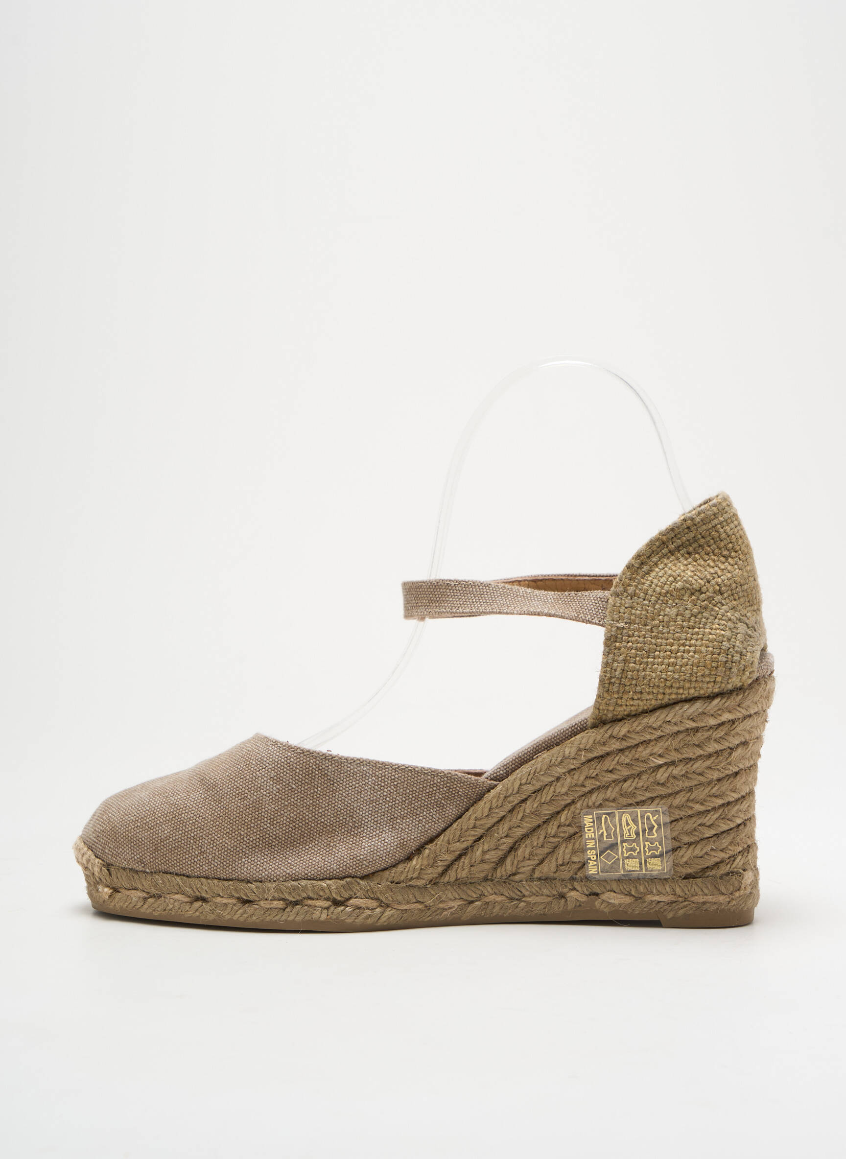 Espadrilės apvalus mygtukas kulnas nuo 7 iki 9 cm pilka CASTANER moteris