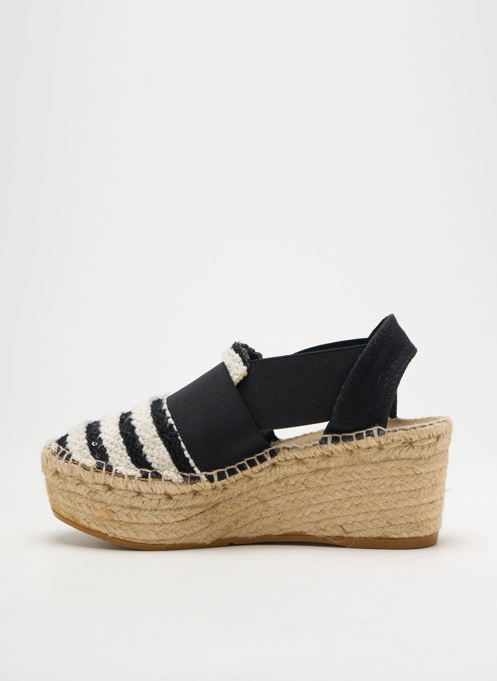 Espadrilės apvalus mygtukas kulnas nuo 4 iki 6 cm juodas MONTANE moteris