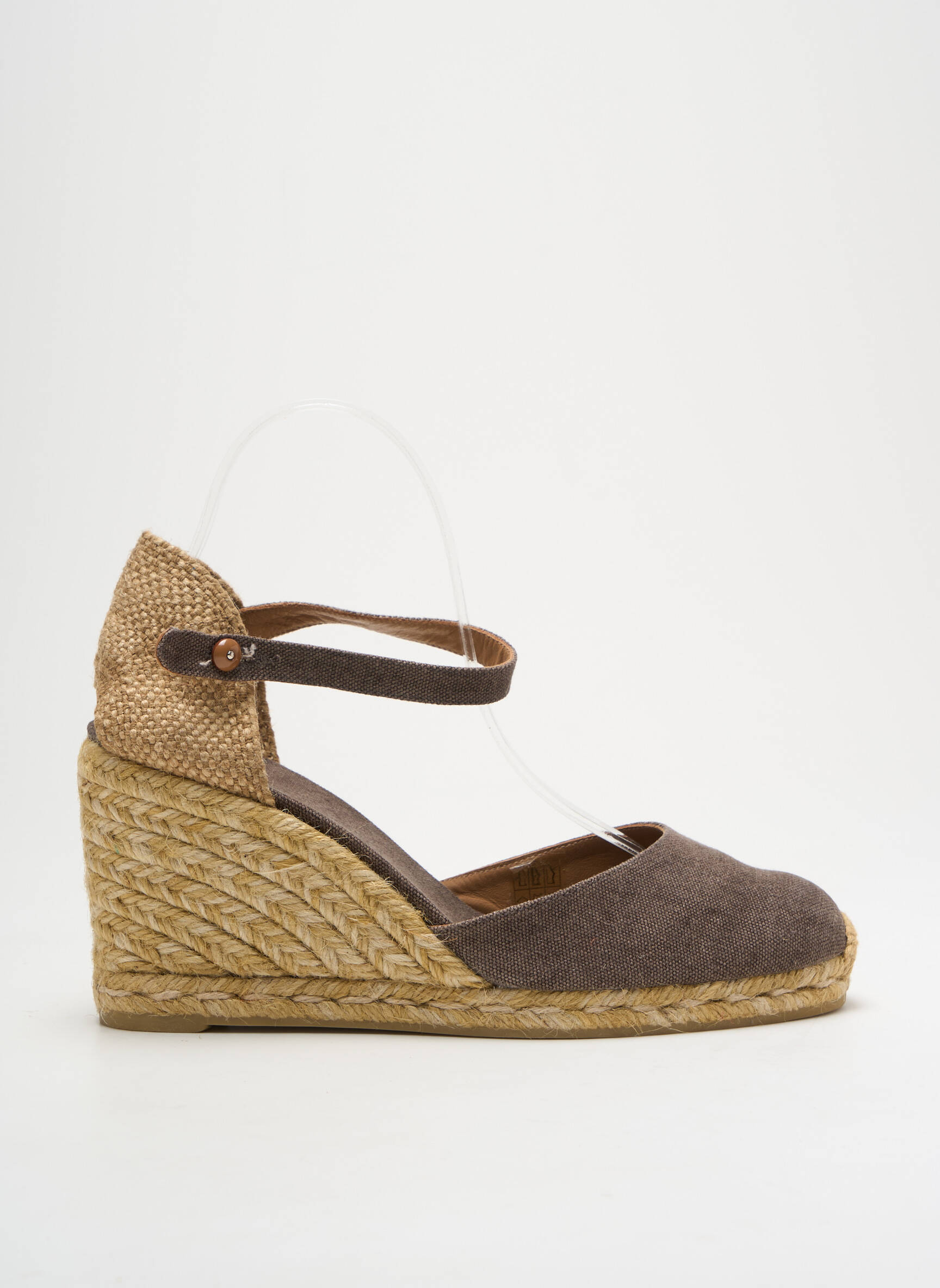 Espadrilės apvalus mygtukas kulnas nuo 7 iki 9 cm rudas CASTANER moteris