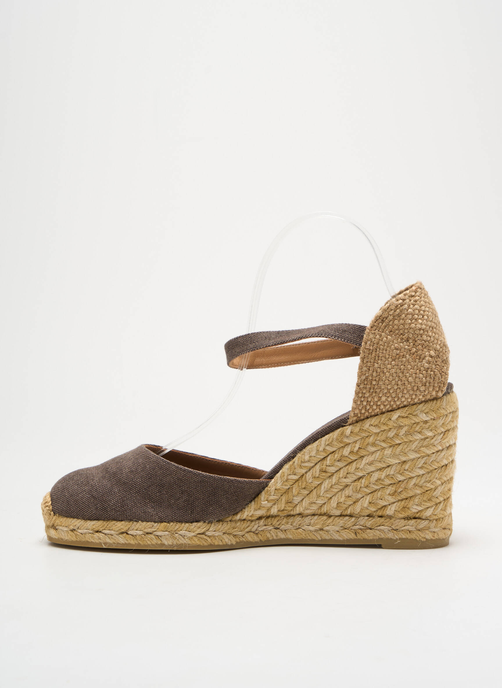 Espadrilės apvalus mygtukas kulnas nuo 7 iki 9 cm rudas CASTANER moteris
