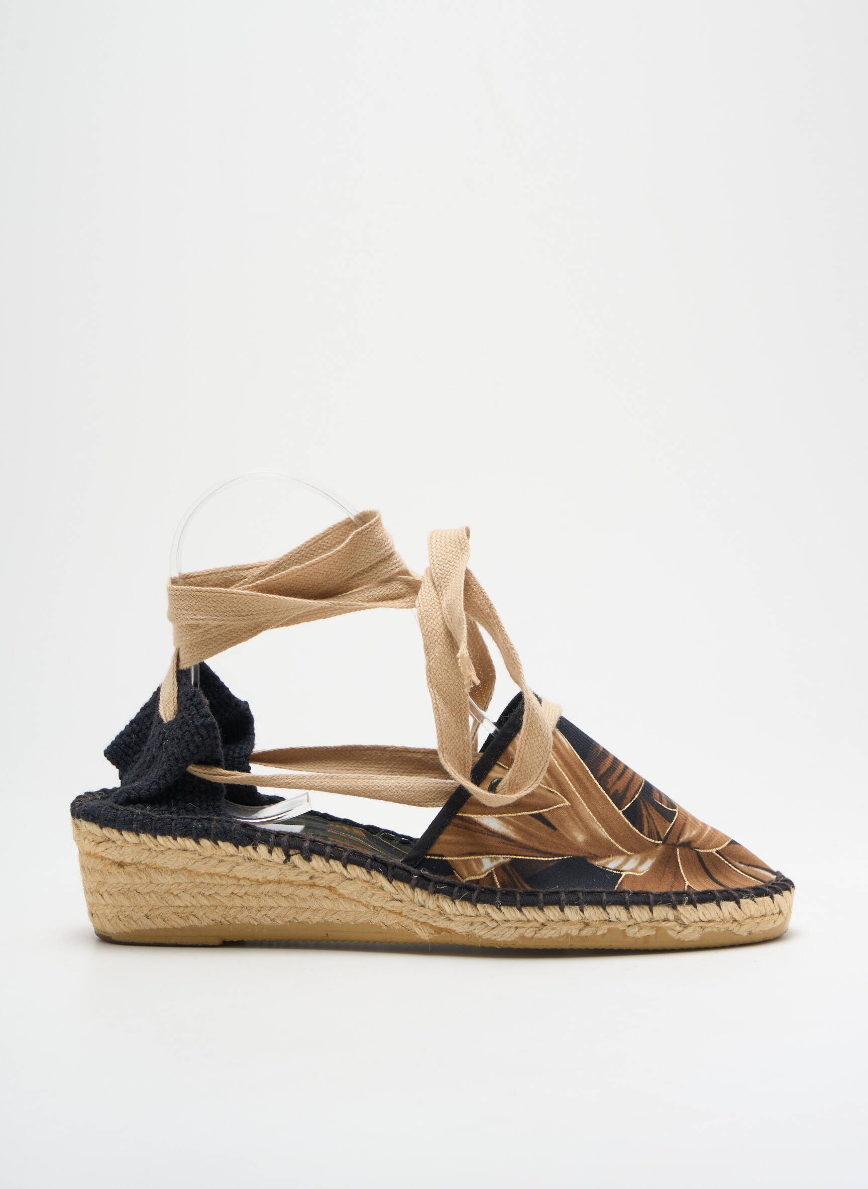 Espadrilės satino audinys kulnas nuo 4 iki 6 cm juodas EMPREINTE moteris