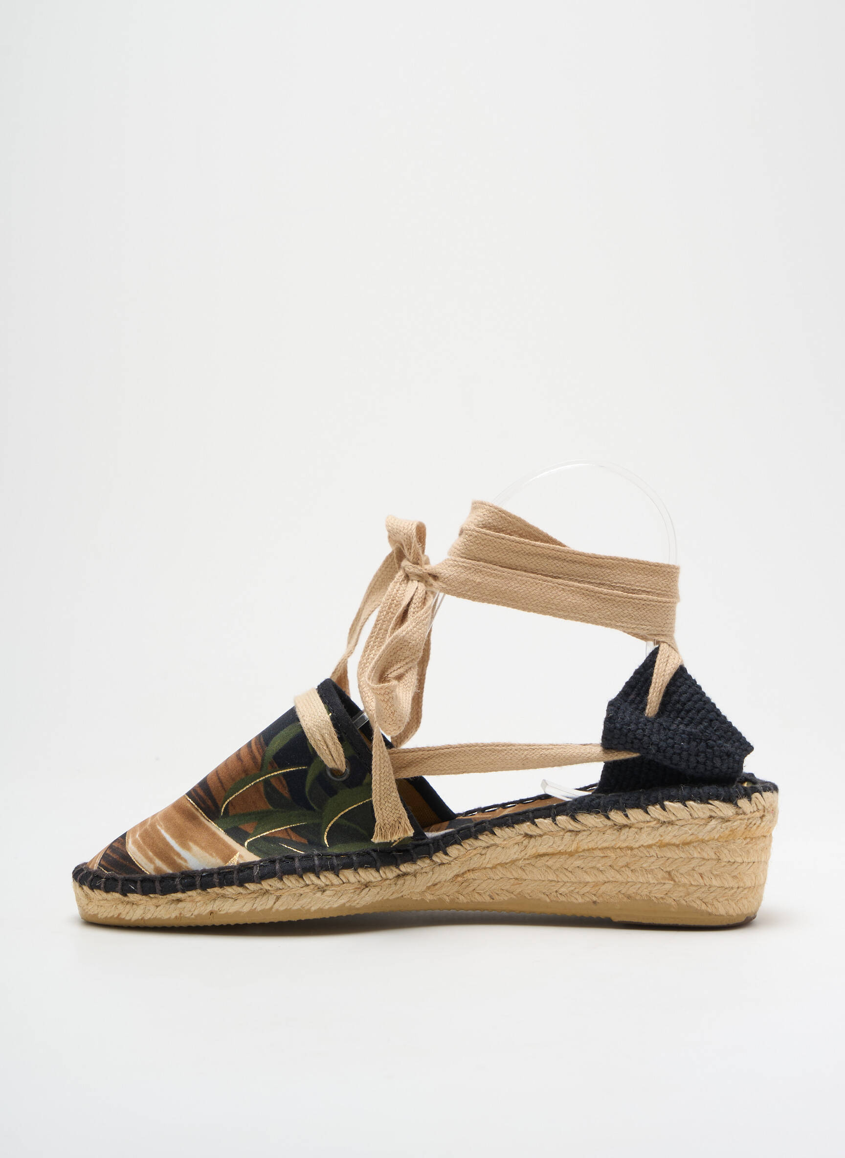 Espadrilės satino audinys kulnas nuo 4 iki 6 cm juodas EMPREINTE moteris