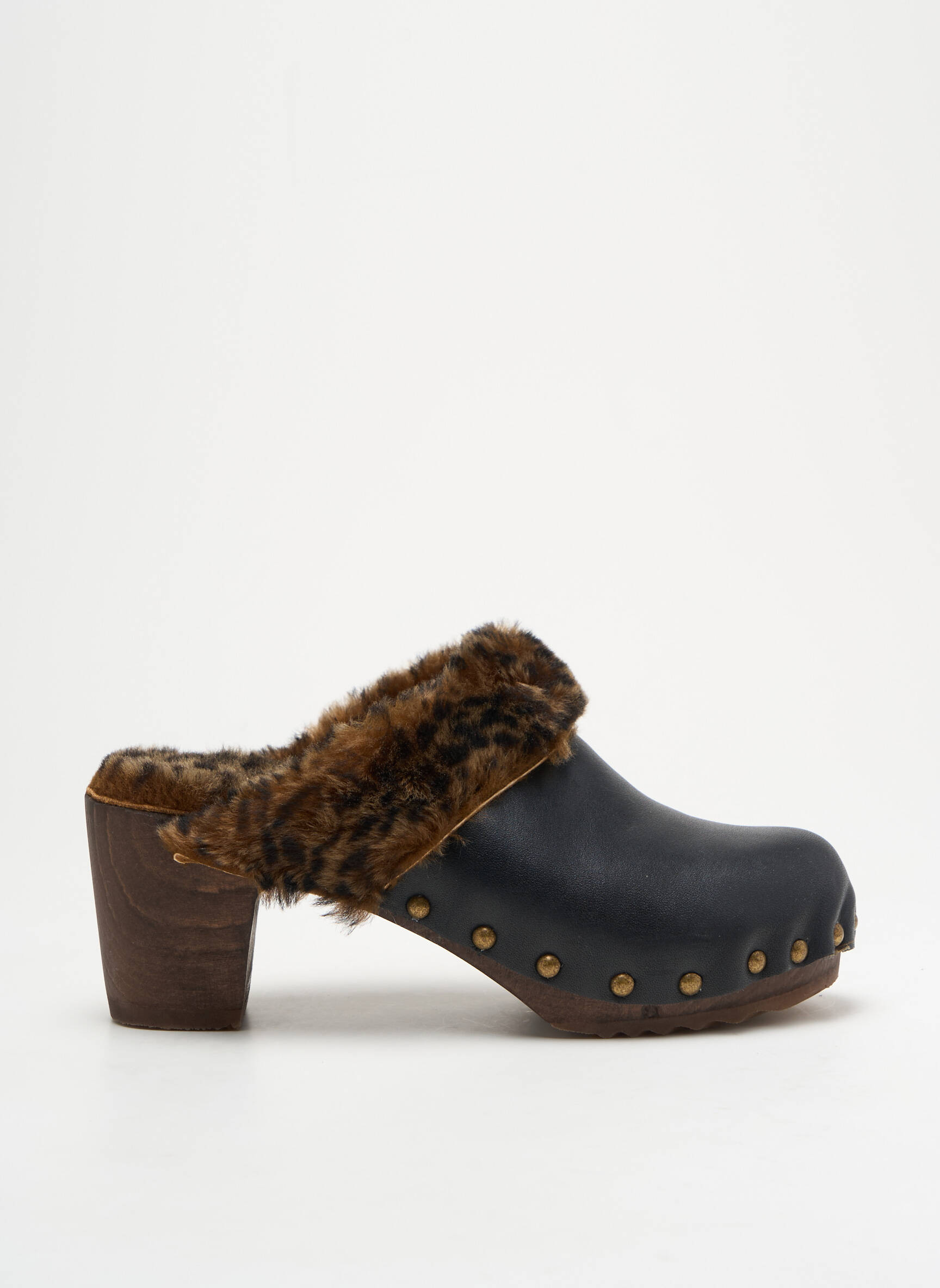 Mule/sabotai satino audinys kulnas nuo 4 iki 6 cm juodas BOSABO moteris