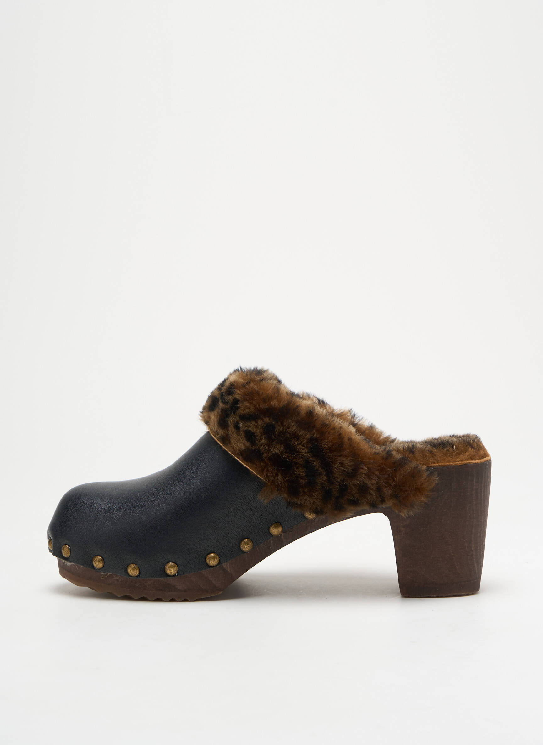 Mule/sabotai satino audinys kulnas nuo 4 iki 6 cm juodas BOSABO moteris