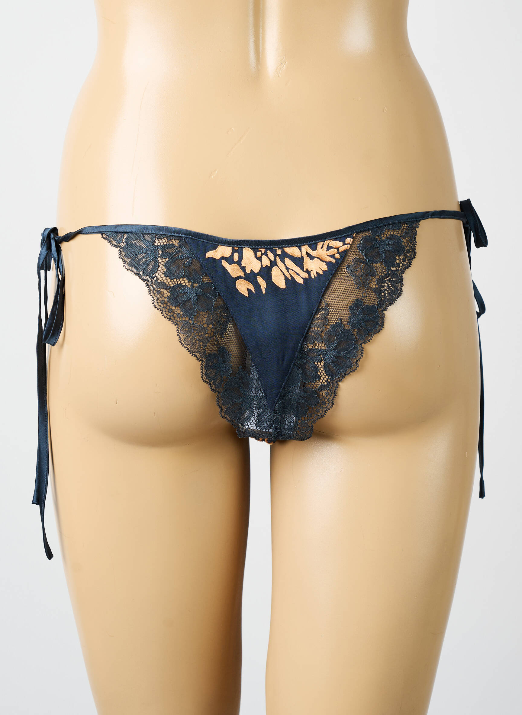Tanga satino audinys pilka MARJOLAINE moteris