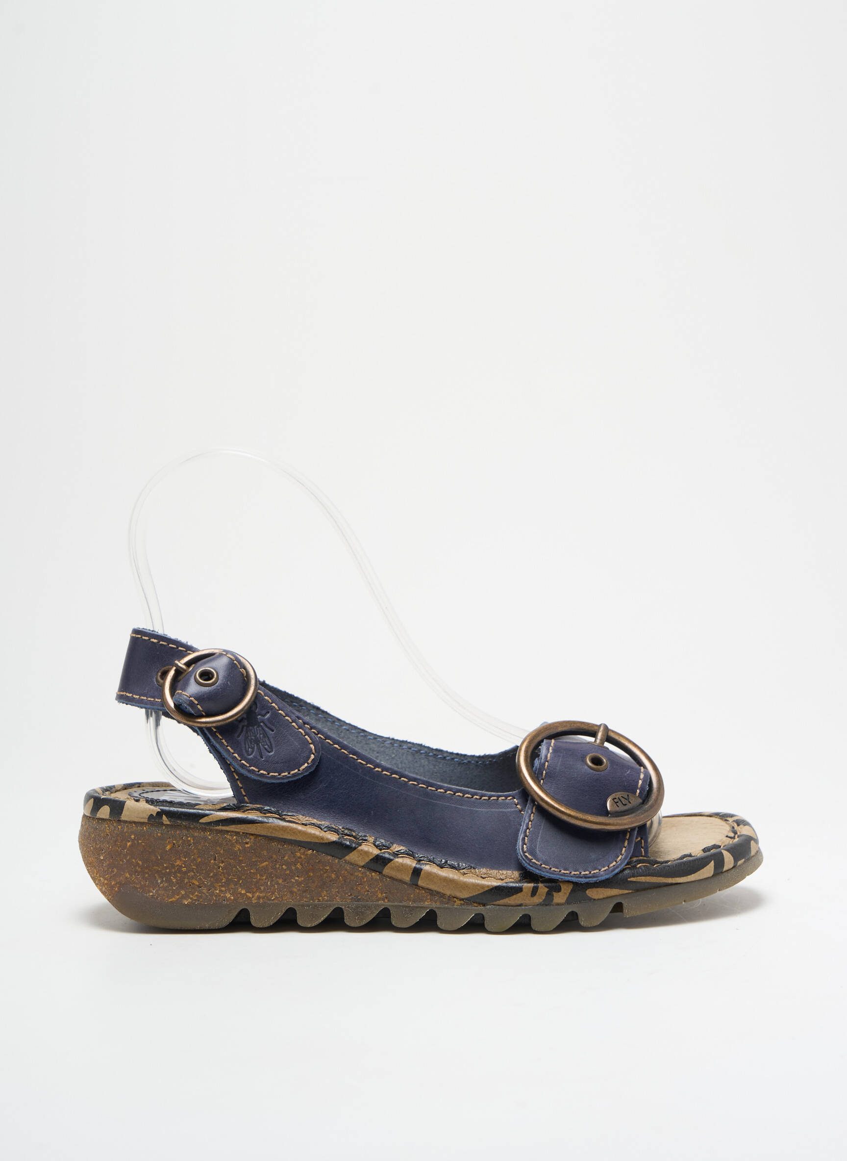 Sandalai/nu pėdos satino audinys kulnas nuo 4 iki 6 cm mėlyna FLY LONDON moteris