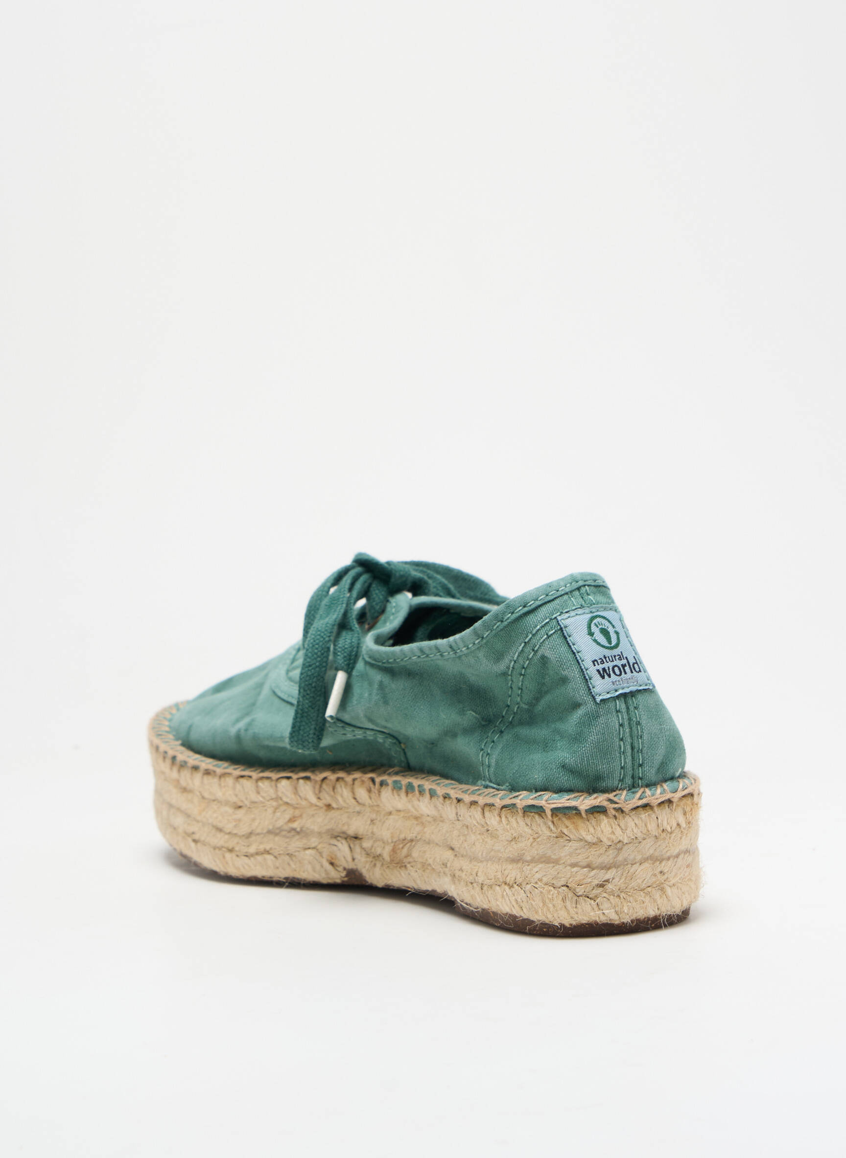 Espadrilės šnervių uždarymas kulnas nuo 4 iki 6 cm žalias NATURAL WORLD moteris