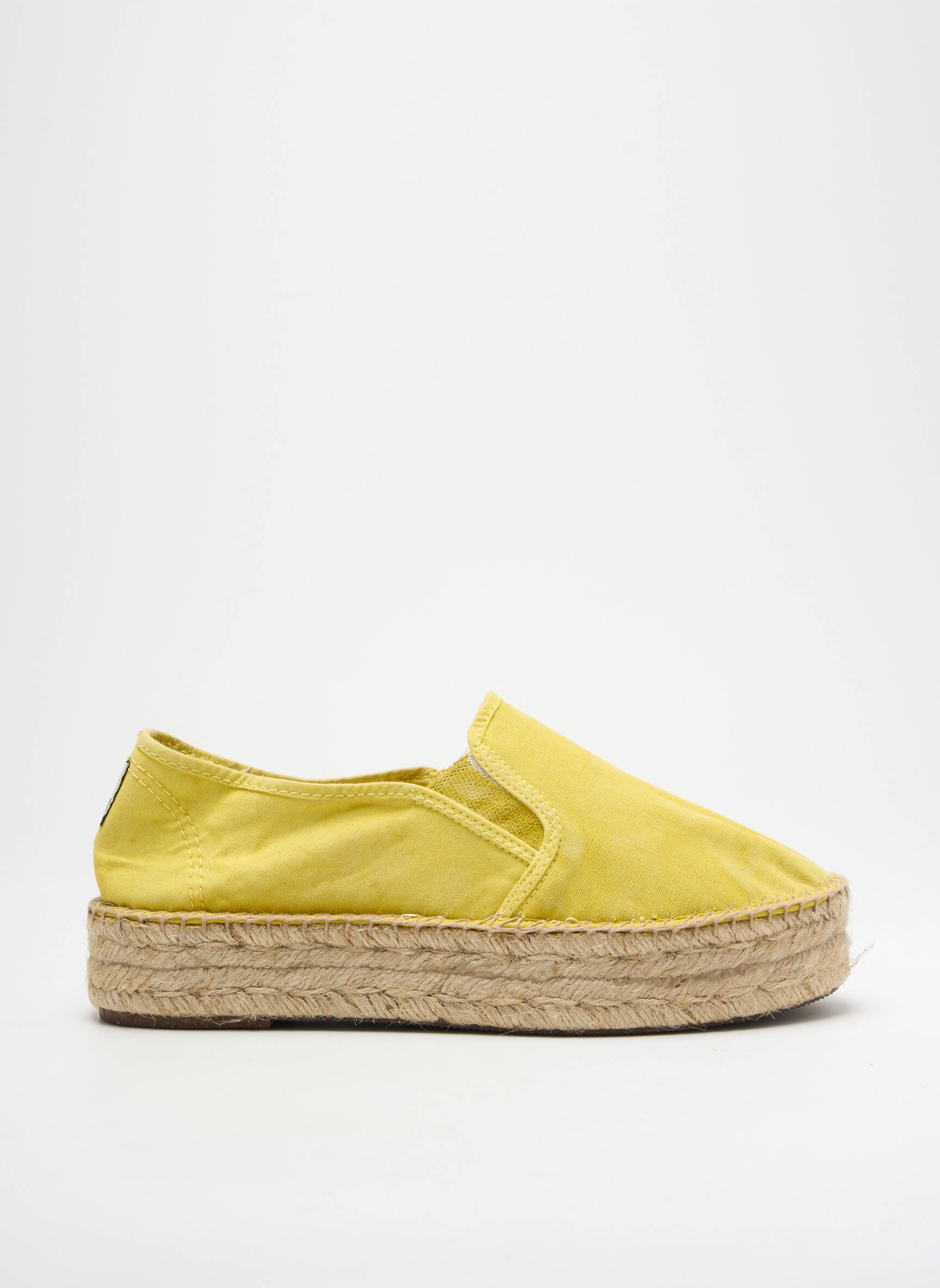 Espadrilės platforma kulnas nuo 4 iki 6 cm geltona NATURAL WORLD moteris
