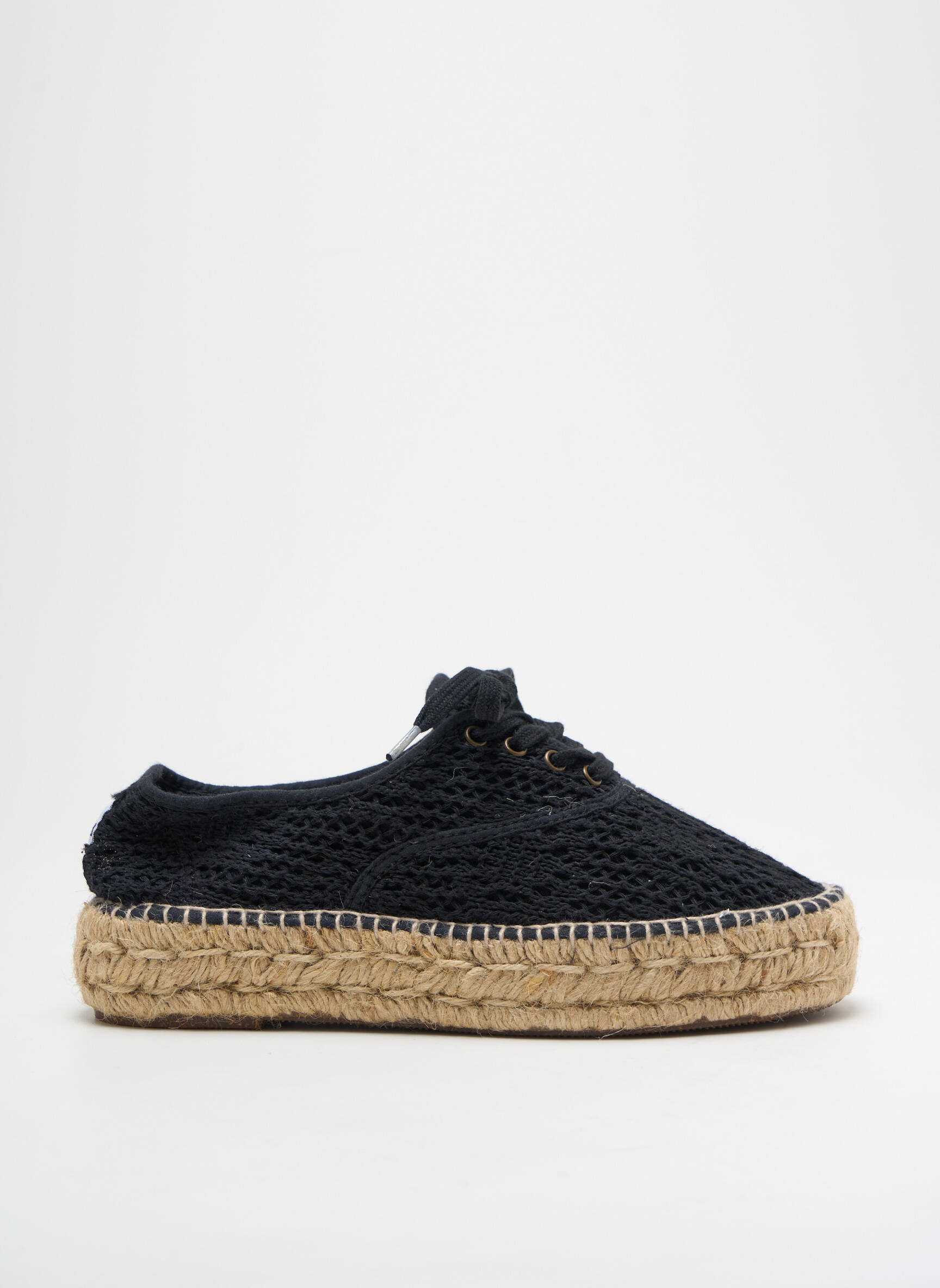 Espadrilės šnervių uždarymas kulnas nuo 4 iki 6 cm juodas NATURAL WORLD moteris