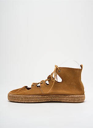 Espadrilės šnervių uždarymas plokščias kulnas iki 3 cm rudas IPPON VINTAGE moteris