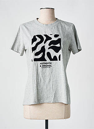 T-marškinys floqué serigrafija trumpas rankovės pilka MINIMUM moteris