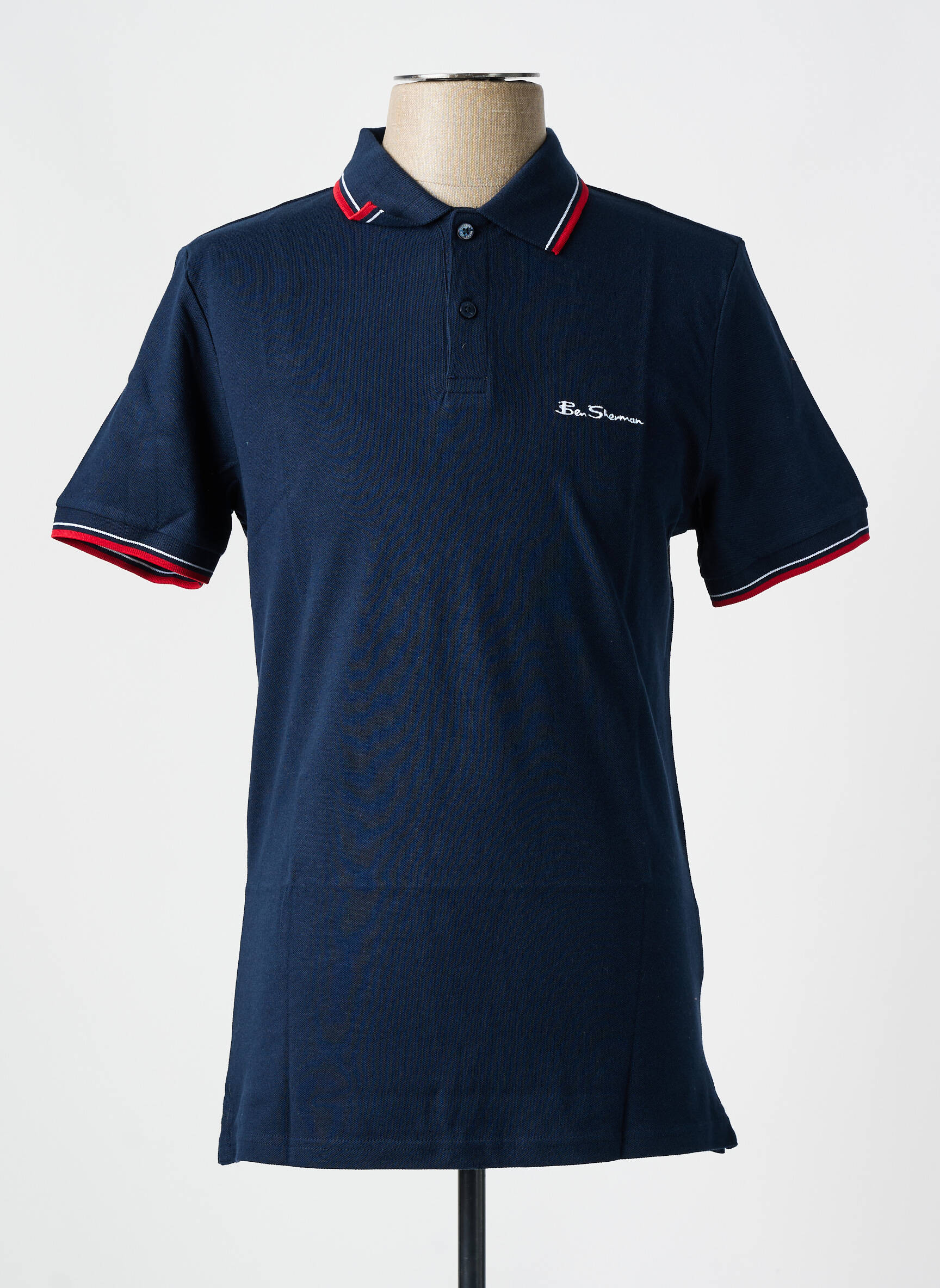 Polo centrinė iškirptė trumpas rankovės mėlyna BEN SHERMAN vyras