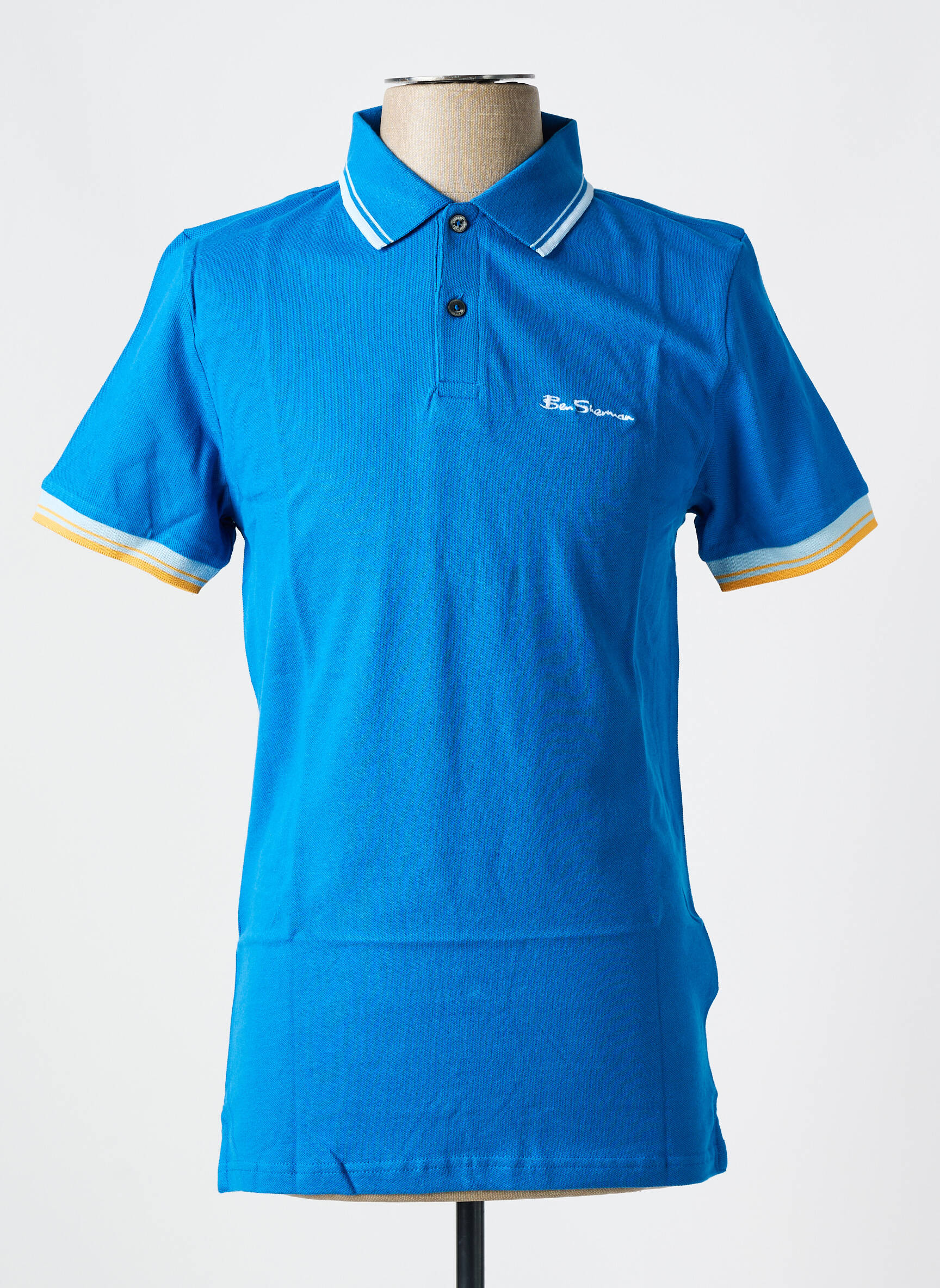 Polo centrinė iškirptė trumpas rankovės šviesiai mėlyna BEN SHERMAN vyras
