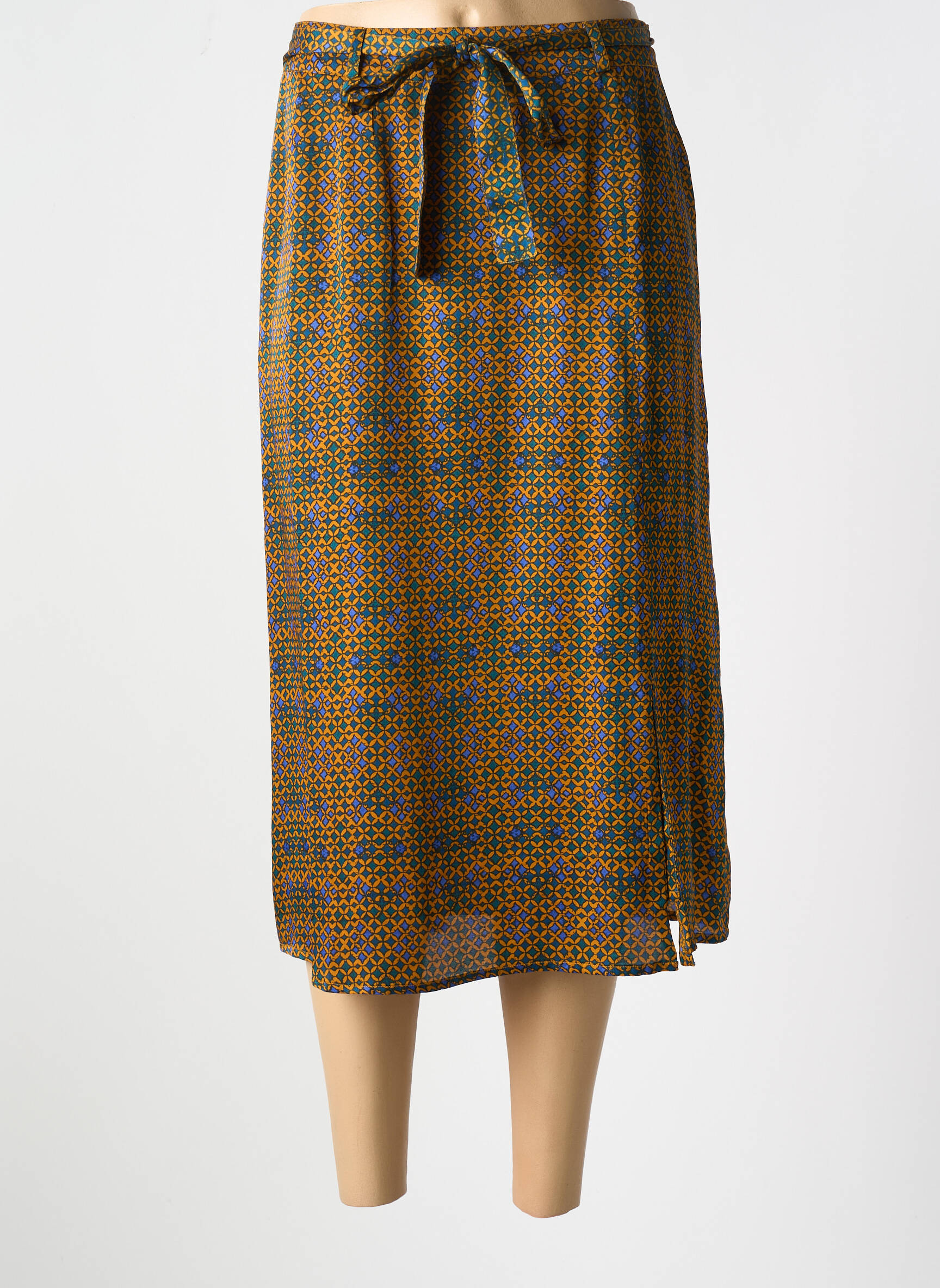 Pusilgis sijonas tiesi kirpimas geltona LA FIANCÉE moteris