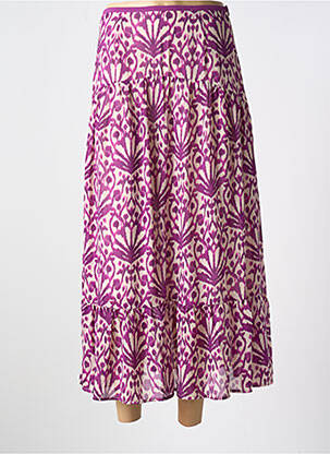 Ilgas sijonas fantazijos raštas violetinis LILI & LALA moteris