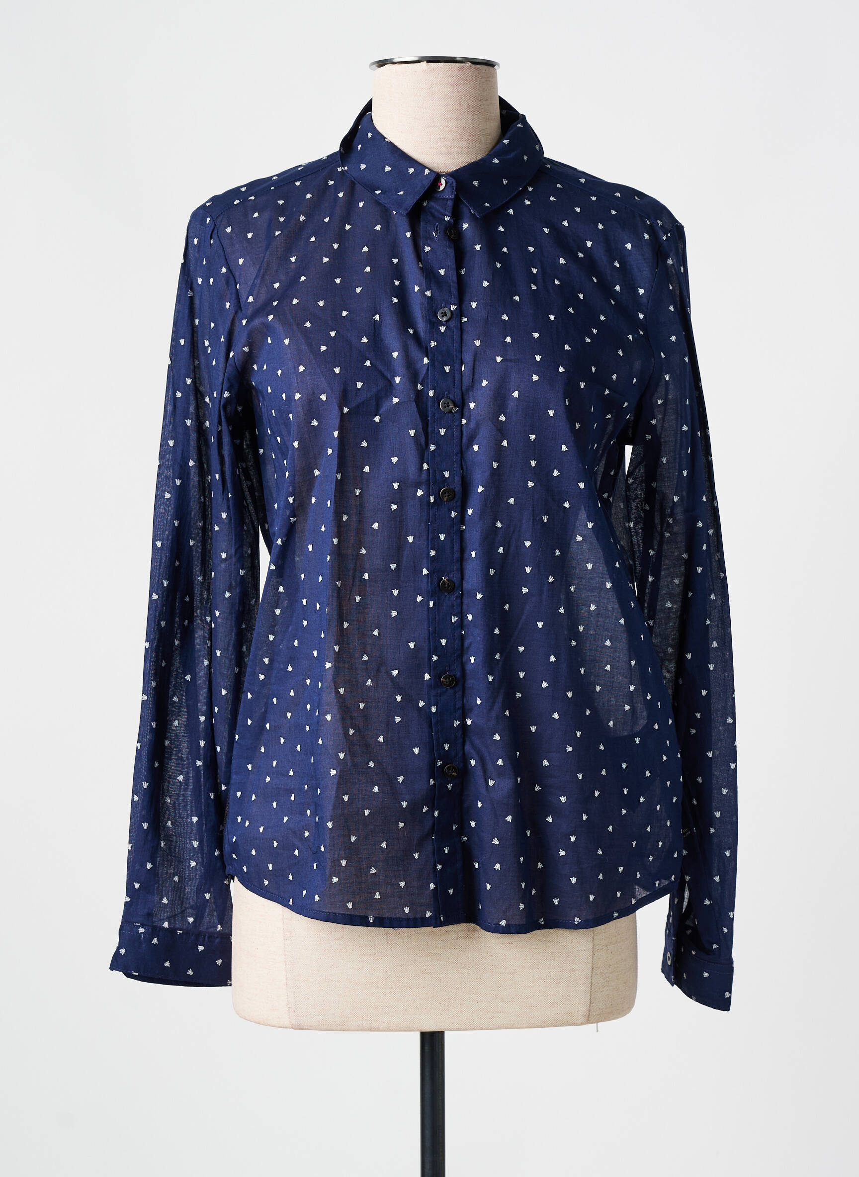 Moteriškas marškinys centrinė iškirptė ilgos rankovės mėlyna SCOTCH & SODA moteris