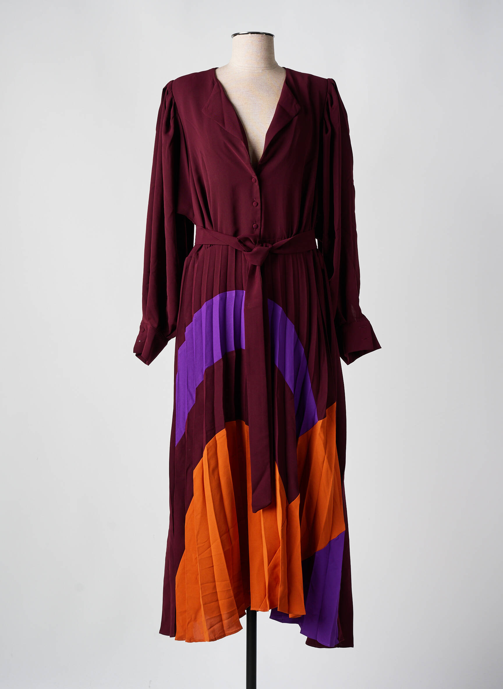 Ilga suknelė ilgos rankovės ilgos rankovės violetinis MAT FASHION moteris