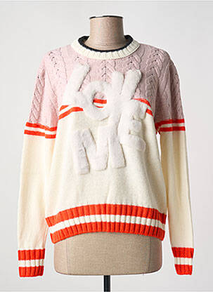 Megztinis apatinė dalis siaura ilgos rankovės rožinė TRICOT CHIC moteris