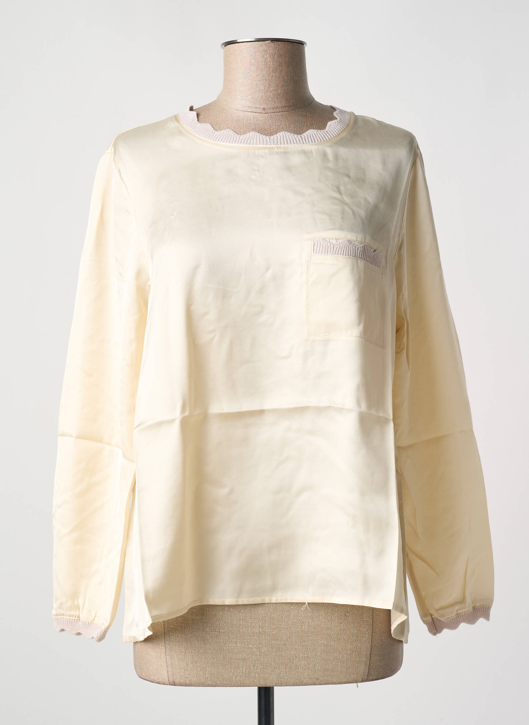 Viršūnė apvalus kaklas ilgos rankovės bežinis TRICOT CHIC moteris