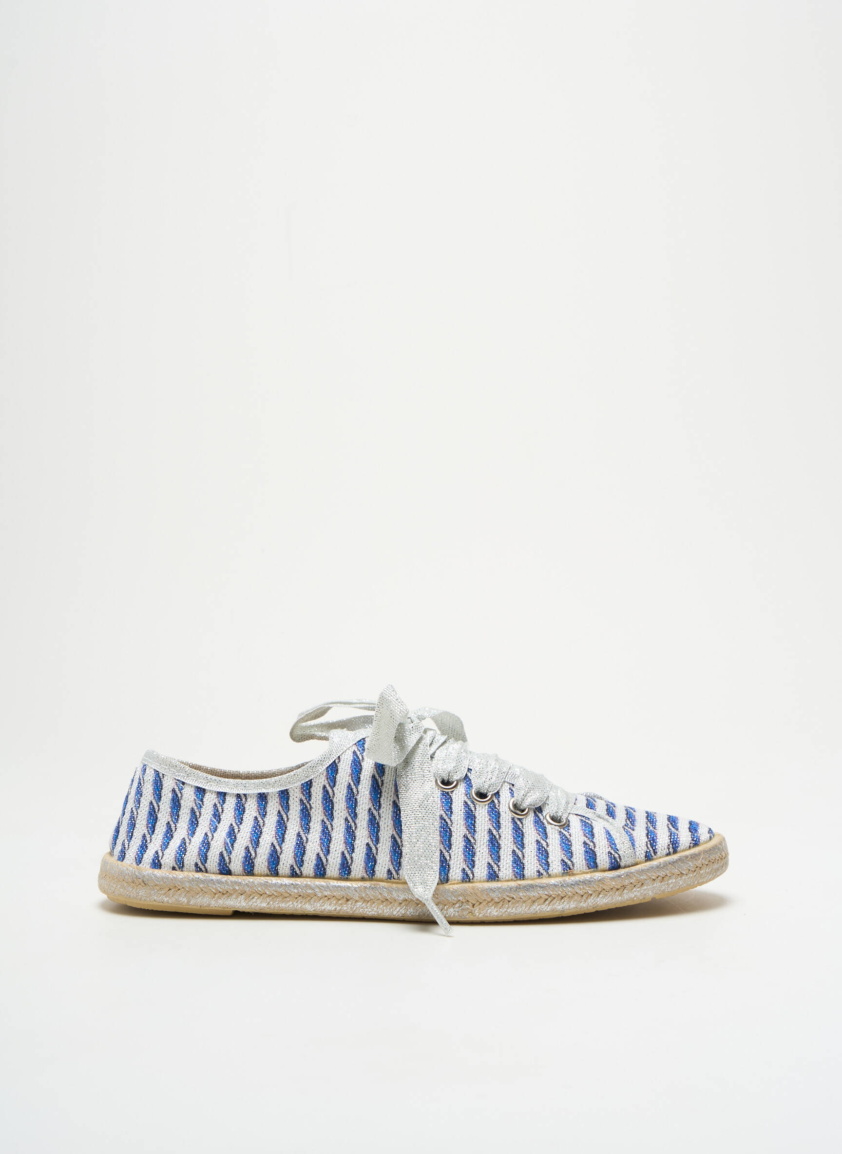 Espadrilės satino audinys plokščias kulnas iki 3 cm mėlyna HISTOIRES DE CHAUSSURES moteris