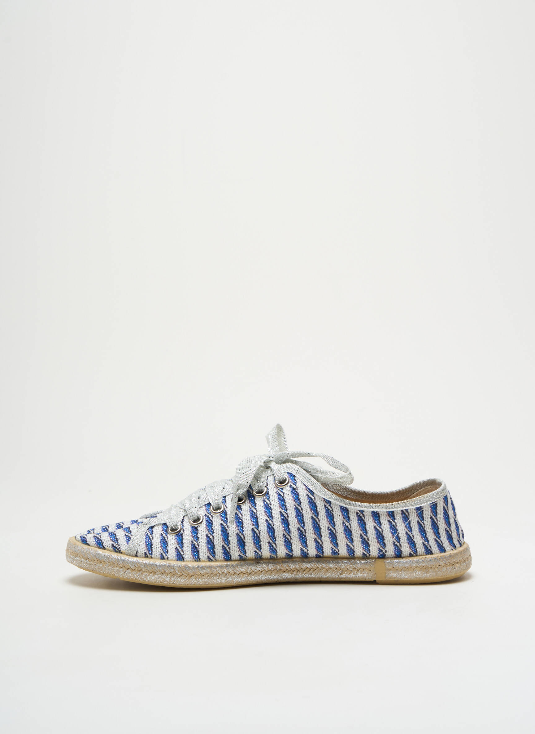Espadrilės satino audinys plokščias kulnas iki 3 cm mėlyna HISTOIRES DE CHAUSSURES moteris