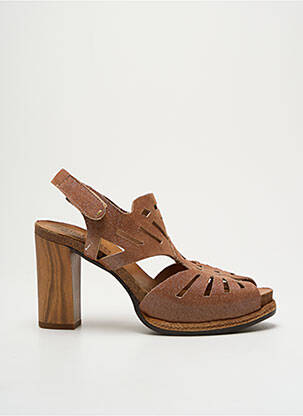 Sandalai/nu pėdos lygus medžiaga kulnas nuo 7 iki 9 cm rudas FELMINI moteris