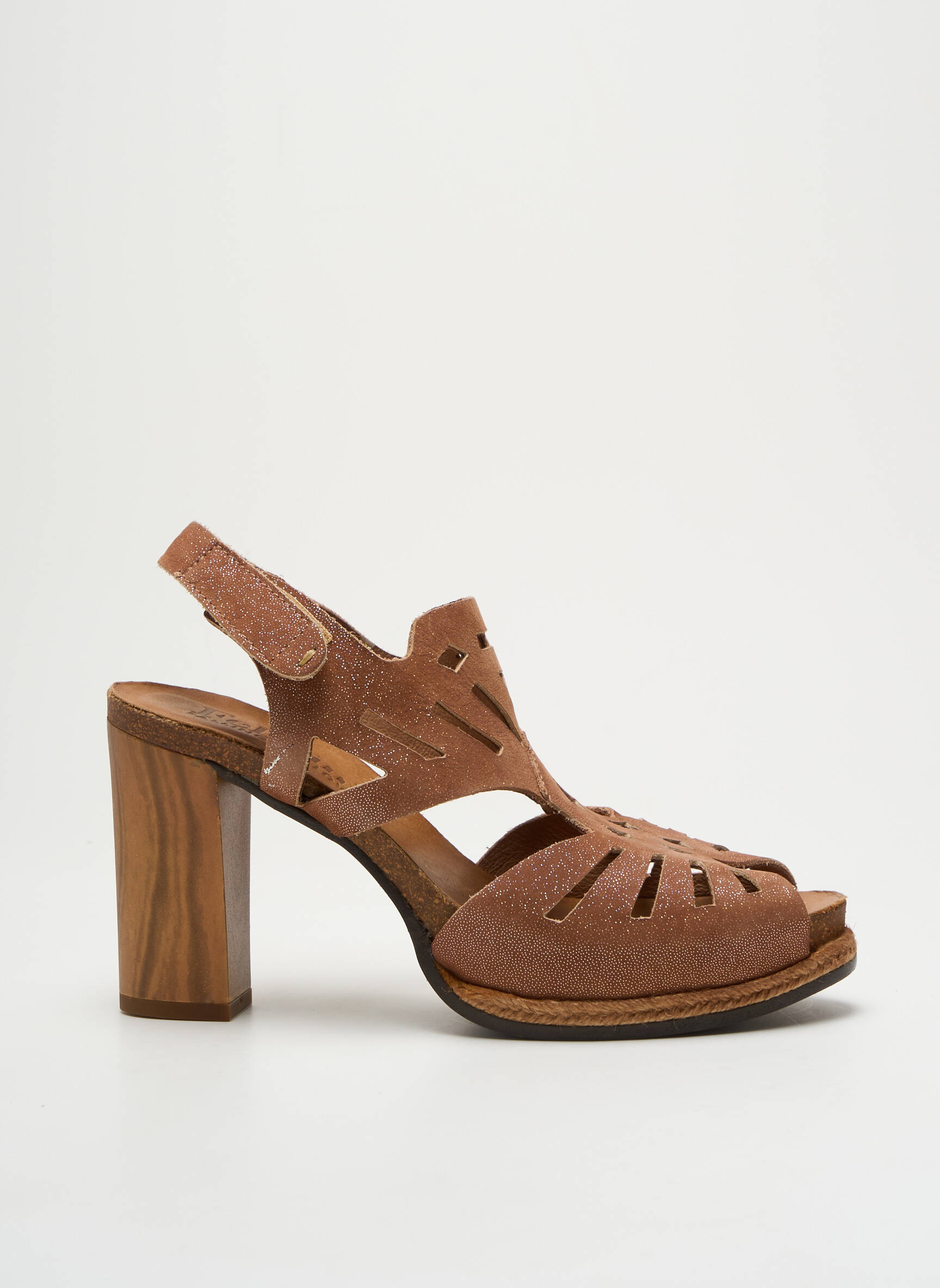 Sandalai/nu pėdos lygus medžiaga kulnas nuo 7 iki 9 cm rudas FELMINI moteris
