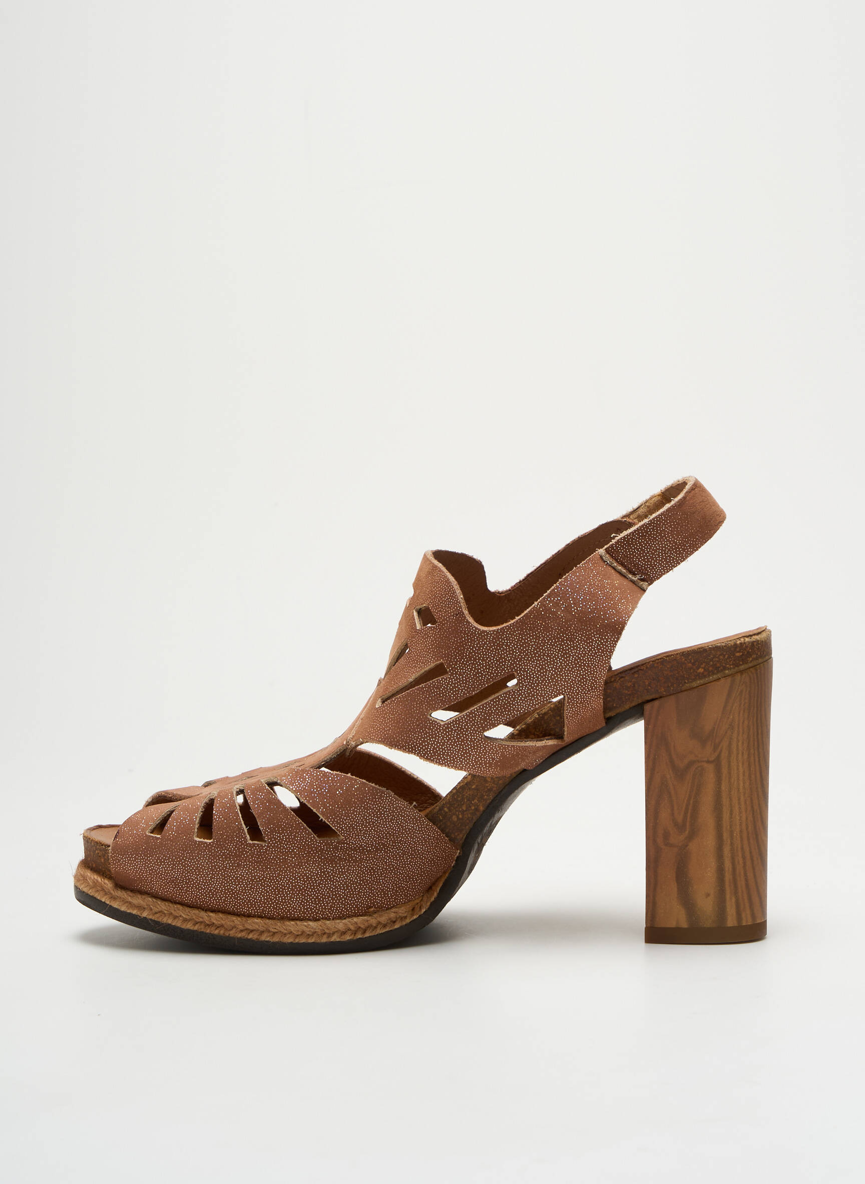 Sandalai/nu pėdos lygus medžiaga kulnas nuo 7 iki 9 cm rudas FELMINI moteris