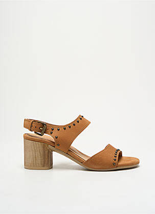 Sandalai/nu pėdos lygus medžiaga kulnas nuo 4 iki 6 cm rudas MINKA DESIGN moteris