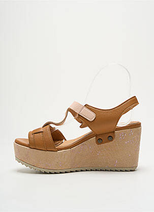 Sandalai/nu pėdos satino audinys kulnas nuo 7 iki 9 cm rudas MINKA DESIGN moteris