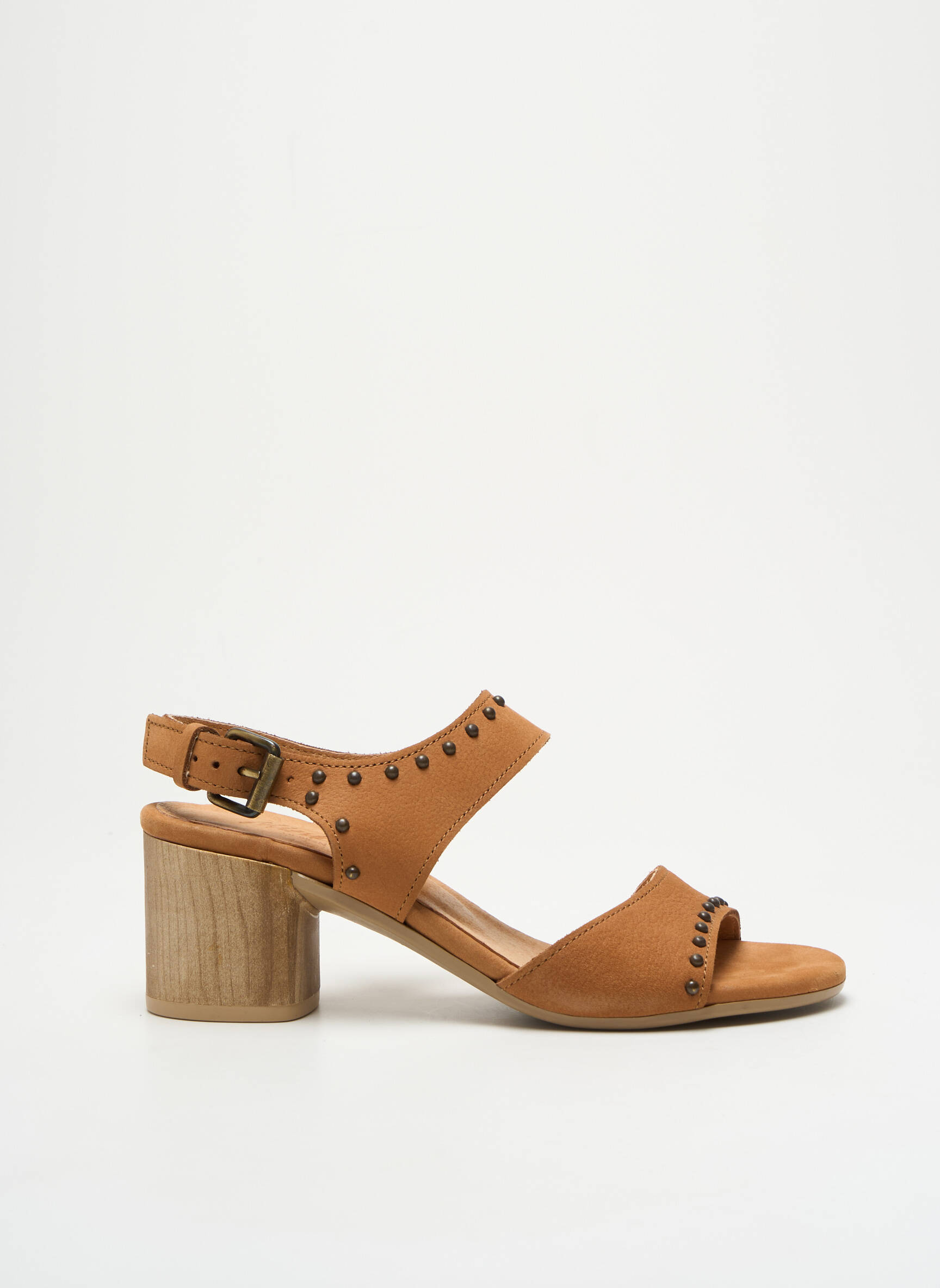 Sandalai/nu pėdos lygus medžiaga kulnas nuo 4 iki 6 cm rudas MINKA DESIGN moteris