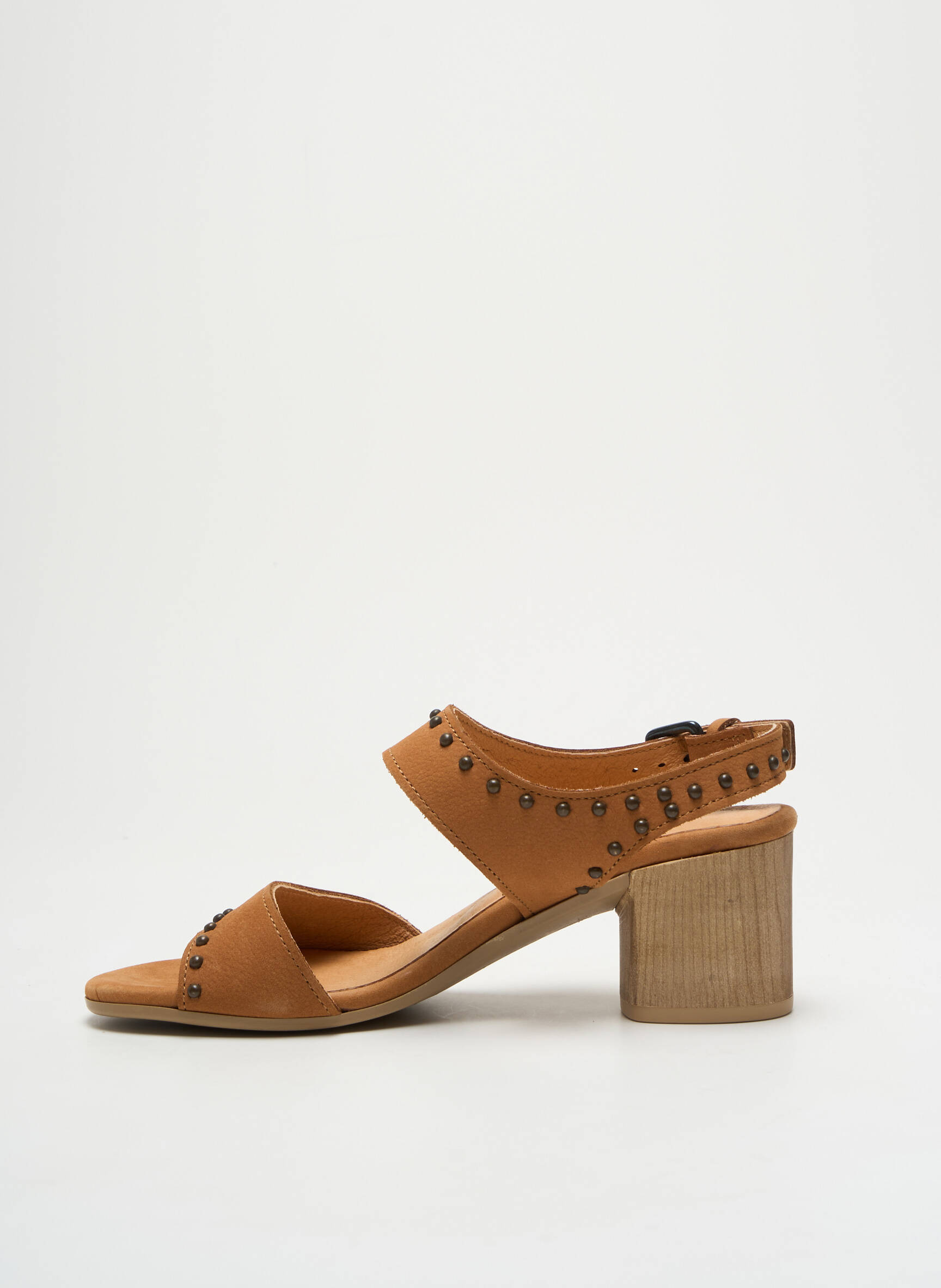 Sandalai/nu pėdos lygus medžiaga kulnas nuo 4 iki 6 cm rudas MINKA DESIGN moteris